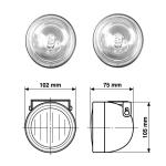Pair of 102 mm halogen driving lamps