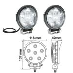 Pair of 116 mm LED driving lamps