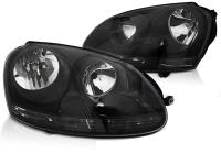 Pair Black headlights with electical adjuster headlights