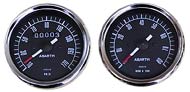 Analog gauges black face for vintage Fiat 500