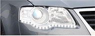 LED flex-strip pair with DRL effect