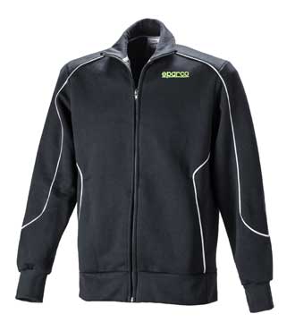 Felpa in cotone con zip Sparco