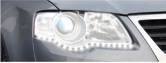 LED flex-strip pair with DRL effect