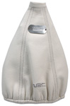 WRC white leather gearshift gaiter