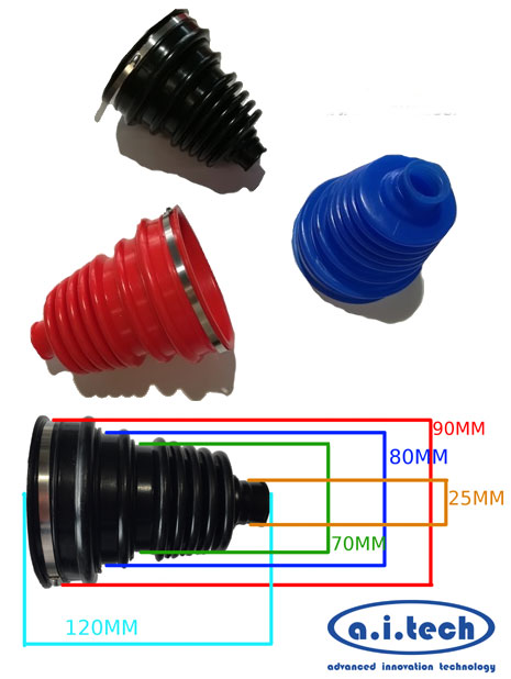 Silicone axle gaiter boots pair