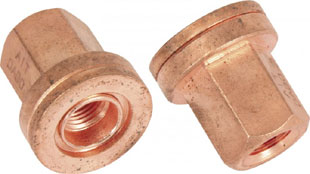 Copper nut 12x1.25 thread 19mm hex flat