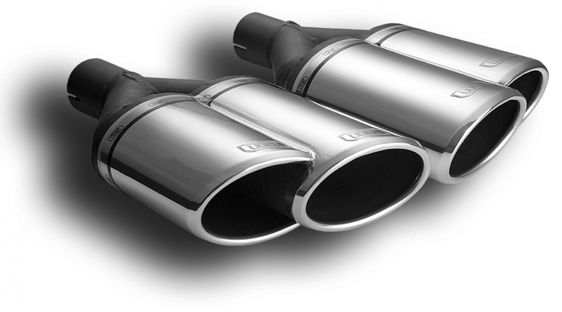 Pair Double Tail Pipes 95×65