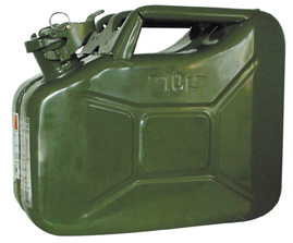 Steel petrol tank army green 10 LT