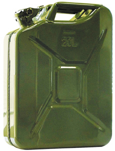 Tanica benzina in metallo verde militare omologata 20 Lt.
