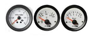 Racing gauges with white display