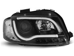 Coppia Fari anteriori neri con striscia LED