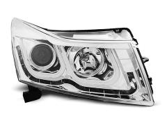 Coppia Fari anteriori cromati con tubo LED non omologati