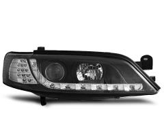 Coppia Fari anteriori neri con indicatori LED