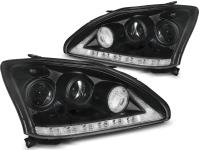 Pair LED LIGHTS Black no CE approval headlights